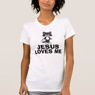 Christliche KatzenT - Shirt, JESUS LIEBEN ME Kitte T-Shirt