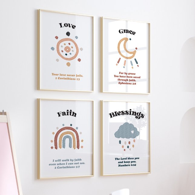Christliche Kinder Bibel Vers Set 4 Poster (Von Creator hochgeladen)