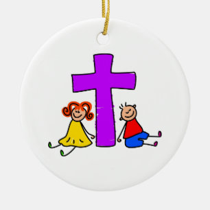 Christliche Kinder Keramikornament
