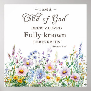 Christliche Kinderzimmer-Kunst - Bibelvers Hausdek Poster