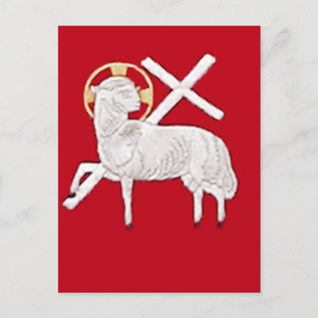 CHRISTLICHE KIRCHSYMBOLE-LAMB GOTT POSTKARTE (Vorderseite)