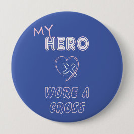 Christliche Knöpfe mein Held trugen ein Kreuz Button