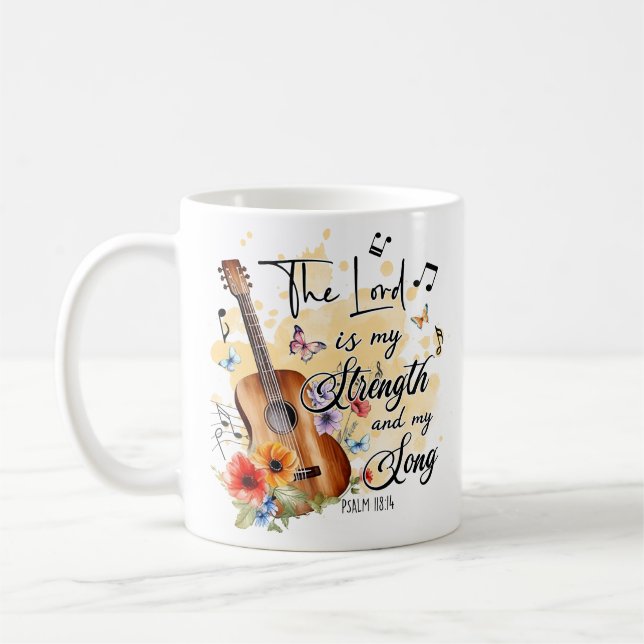 Christliche Kraft und Song Gitarre Psalm 188:14 Kaffeetasse (Links)