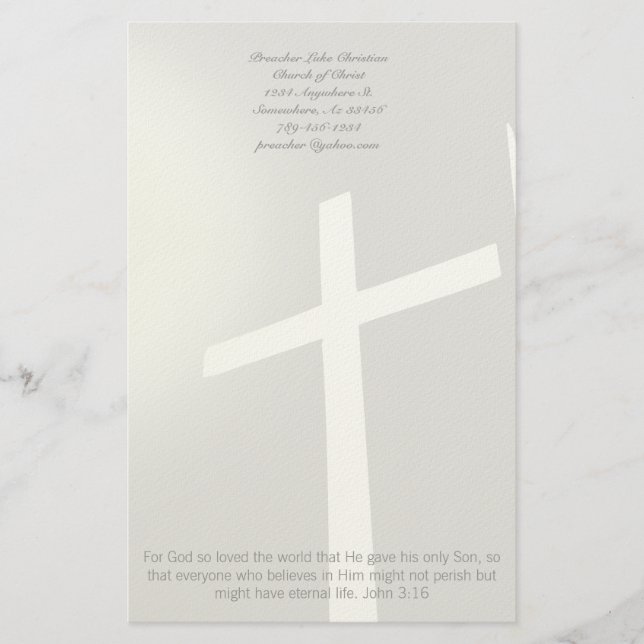 Christliche Kreuzgehärte auf Grau Briefpapier (Vorderseite)