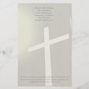 Christliche Kreuzgehärte auf Grau Briefpapier