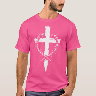 Christliche Kreuzpunk-Kunstkrone im Thorns Jes-Sti T-Shirt
