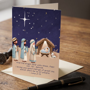 Christliche Krippe und Schrift Feiertagskarte