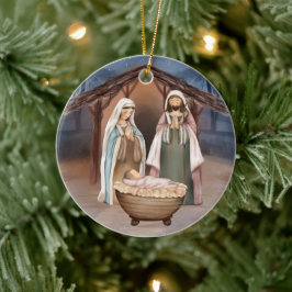 Christliche Krippe und Schrift Keramik Ornament