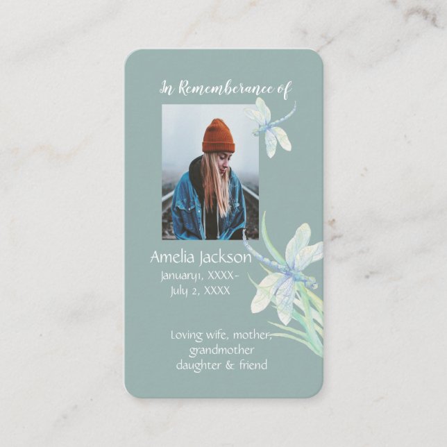 Christliche Libelle der Gedächtniskarte Visitenkarte (Vorderseite)