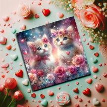 Christliche Liebe Rosa Herz Kätzchen Valentine