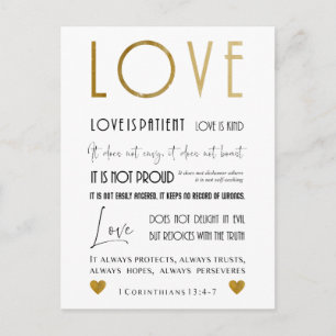 Christliche Liebesbibelvers-Typografie Chic Postkarte