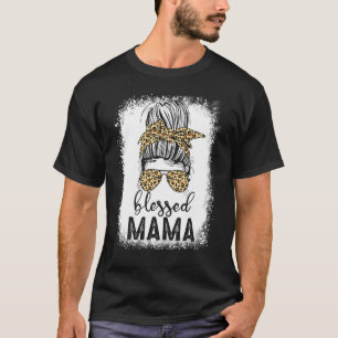 Christliche Mama gebleicht Messy Bun Seligen Mama T-Shirt