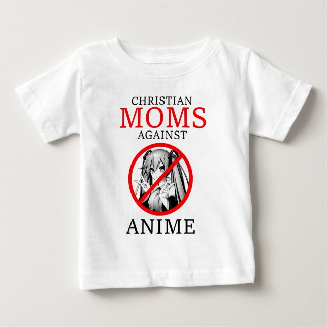 Christliche Mamas gegen Anime Funny Meme Baby T-shirt (Vorderseite)