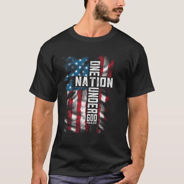christliche Männer Bibel Vers Glaube patriotische  T-Shirt (Vorderseite)