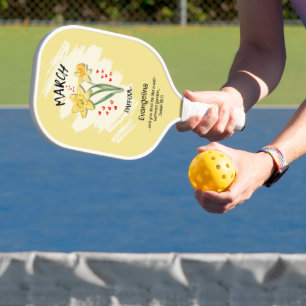 Christliche MARCH Geburtsmonatsblume Narzisse Pickleball Schläger