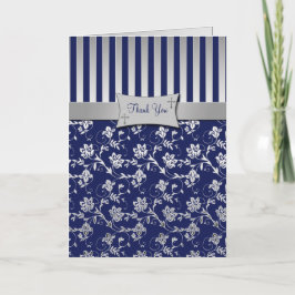 Christliche Marine und Silver Floral Dankeschön Ka Dankeskarte