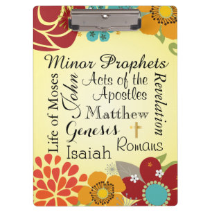 Christliche mit Blumenbücher der Bibel Klemmbrett