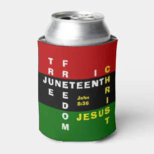 Christliche Monogram JUNETEENTH Can Cooler Dosenkühler