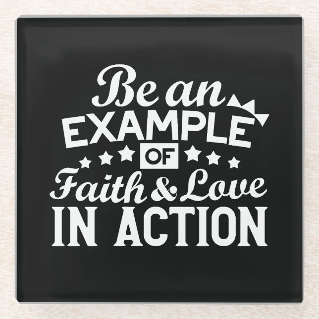 Christliche Motivation Design - Glaube, Liebe und  Glasuntersetzer (Vorderseite)