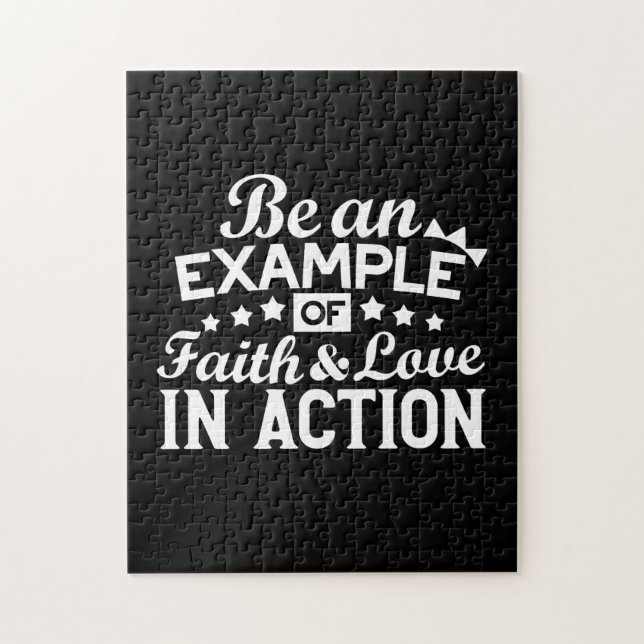 Christliche Motivation Design - Glaube, Liebe und  Puzzle (Vertikal)