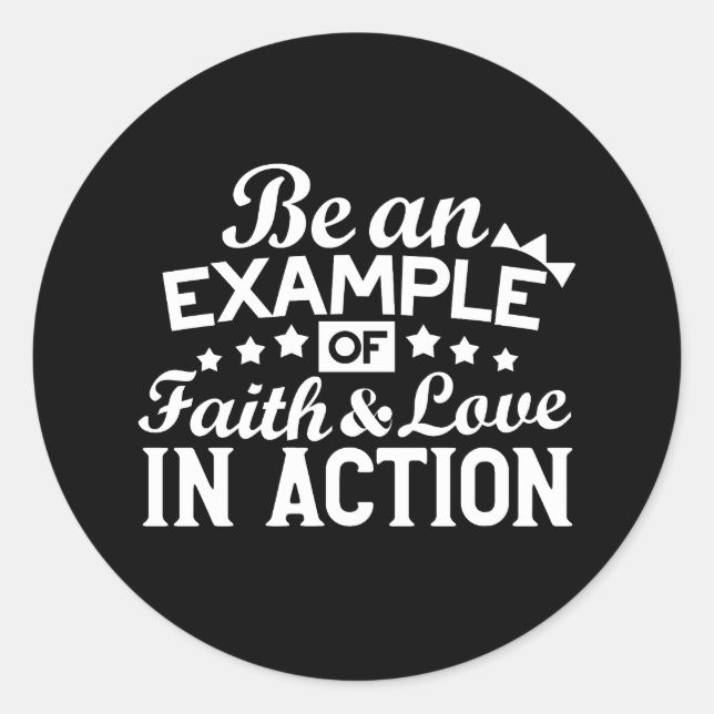 Christliche Motivation Design - Glaube, Liebe und  Runder Aufkleber (Vorderseite)