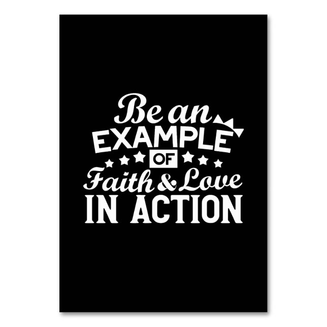 Christliche Motivation Design - Glaube, Liebe und  Tischnummer (Vorderseite)