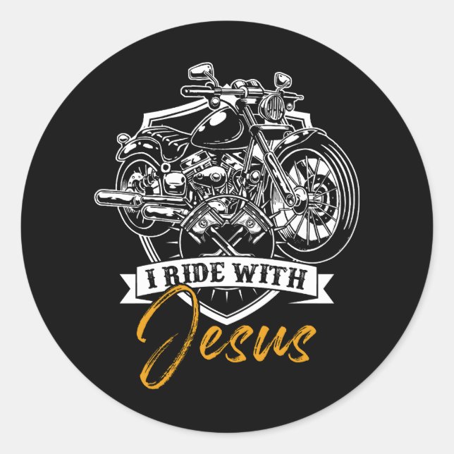 Christliche Motorradfahrer-Fahrt Jesus Faith Runder Aufkleber (Vorderseite)