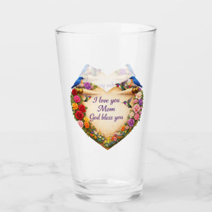Christliche Mutter Geschenk Florales Herz Glas Tas