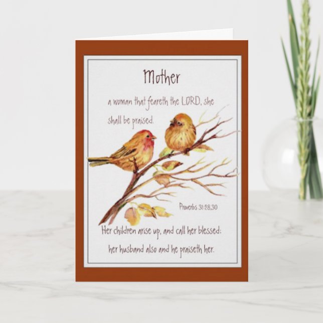 Christliche Muttertagsskriptur Wasserfarbe Karte (Vorderseite)