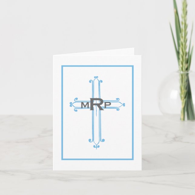 Christliche Notecard/Invite-Blue Karte (Vorderseite)