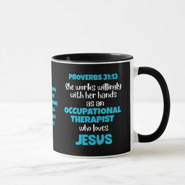 Christliche OCCUPATIONAL THERAPISTIN OT Sprichwört Tasse (Rechts)