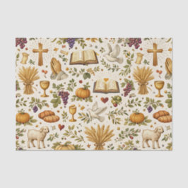 Christliche orange Kürbisse Ernte Thanksgiving Seidenpapier