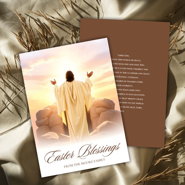Christliche Ostersegnung Pascha Gebet Feiertagskarte (Personalized Christian Easter Blessings Card He Has Risen Pascha Greeting)