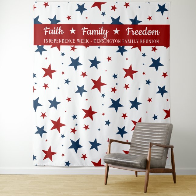 Christliche Patriotische Stars Fotobooth Hintergru Wandteppich (Beispiel)