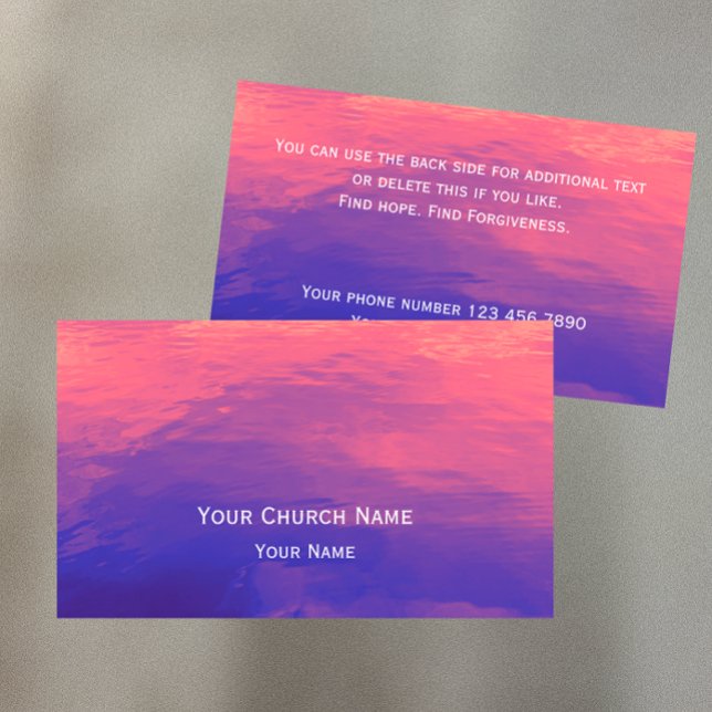 Christliche Pfarrkirche Foto Originelle Natur Visitenkarte (Unique original photography church pastor business card. Add custom text to back and front.)