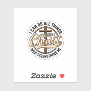 Christliche Philipper 4_13 Vintage-Zitat-Shirt Des Aufkleber