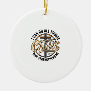 Christliche Philipper 4_13 Vintage-Zitat-Shirt Des Keramik Ornament