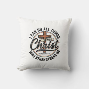 Christliche Philipper 4_13 Vintage-Zitat-Shirt Des Kissen