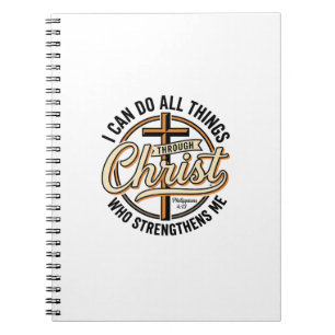Christliche Philipper 4_13 Vintage-Zitat-Shirt Des Notizblock