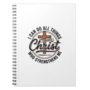 Christliche Philipper 4_13 Vintage-Zitat-Shirt Des Notizblock