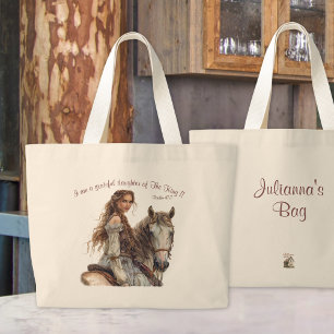 Christliche Prinzessin auf dem Pferd Rückseite per Jumbo Stoffbeutel