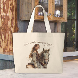 Christliche Prinzessin auf Horseback Tote Bag 5 Gr Jumbo Stoffbeutel