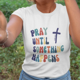 Christliche "PUSH" Gebet Retro Typografie T-Shirt
