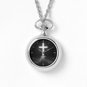 Christliche Querreflexion im Nebel Armbanduhr