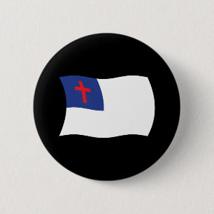 Christliche Religionsflagge Knopf Button
