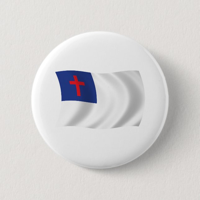 Christliche Religionsflagge Knopf Button (Vorderseite)