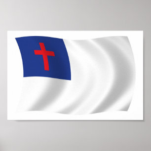 Christliche Religionsflagge Poster Druck