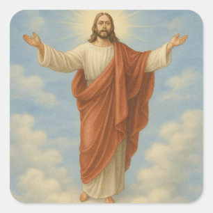 christliche religiöse Jesus Quadratischer Aufkleber