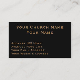 Christliche religiöse Klasse Tan auf schwarzem Pas Visitenkarte