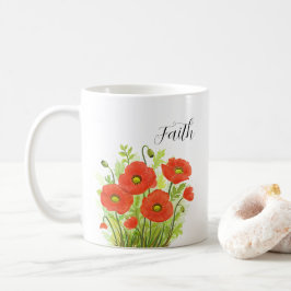 Christliche Religiöse Rote Pfoten Aquarellblume Kaffeetasse